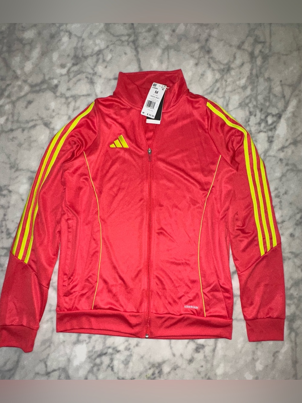 adidas España  tiro 24 Red Track Jacket with Yellow Stripe Accents